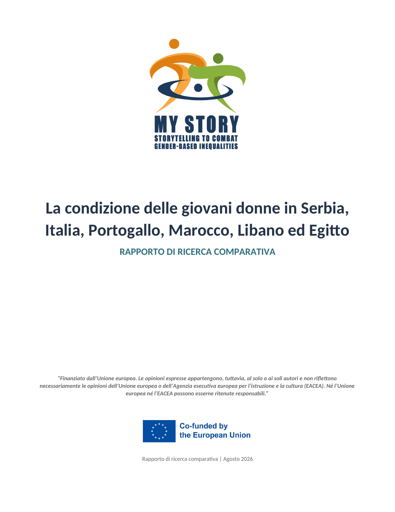 Copertina del rapporto di ricerca comparativa My Story sulla condizione delle giovani donne in sei Paesi